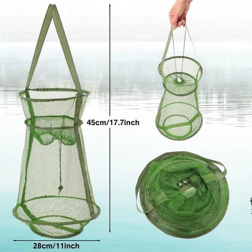 Miniatura 7 de JaGely 5 accesorios de red de pesca que incluyen red de aterrizaje de pesca con asa, red de fundición plegable portátil de 26 x 13 pulgadas, 8