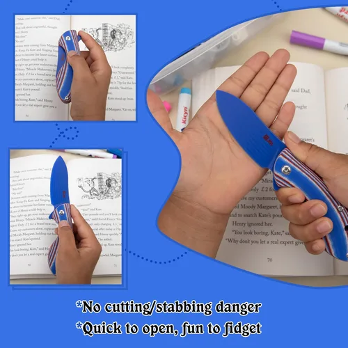 Miniatura 4 de Cuchillo de bolsillo JIN Starry, kit de fabricación de cuchillo plegable DIY, juguete seguro para jugar, cuchillos para niños, mango de hoja G10
