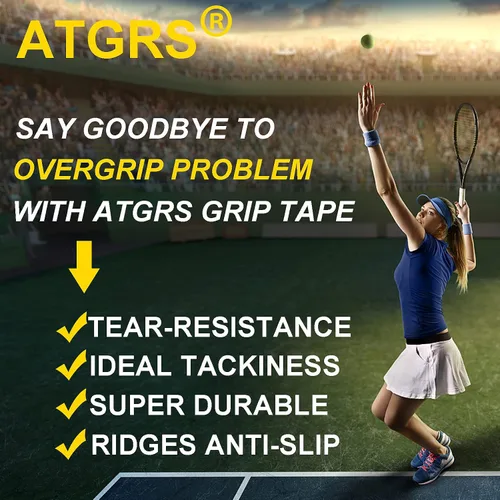 Miniatura 3 de Tennis Grip Tacky - Cinta de agarre para raqueta de tenis absorbente antideslizante para tenis, bádminton, pickleball mango de raqueta con bordes