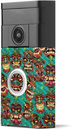 Miniatura 18 de MightySkins - Piel de fibra de carbono para timbre de video con anillo – Madera abstracta Acabado de fibra de carbono texturizado protector