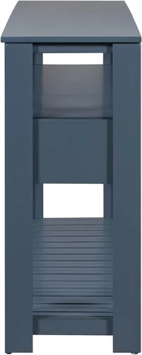 Miniatura 8 de LUMISOL Mesa de sofá de 3 niveles detrás del sofá, mesa consola larga de entrada con 4 cajones, mesas de pasillo con estantes de almacenamiento