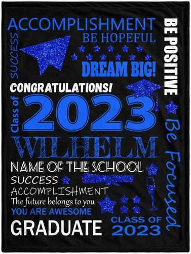 Miniatura 18 de Manta de graduación personalizada, regalos de graduación 2023, clase de graduación de 2023 con nombre de la universidad, manta de regalo