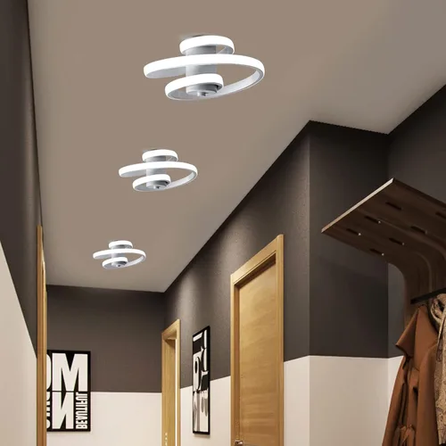 Miniatura 7 de Xuthusman Lámpara de techo moderna LED de acrílico para sala de estar, dormitorio, lámpara de montaje empotrado, elegante accesorio de pasillo de 19