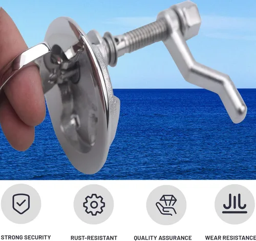 Miniatura 4 de MX Pestillo de leva para barco, pestillos marinos de escotilla de acero inoxidable con cierres y placa trasera, 1 unidad