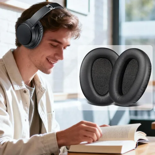 Miniatura 7 de SOULWIT Almohadillas para auriculares Sony WH-CH700N/MDR-ZX780/MDR-ZX770/MDR-10R, piel de proteína suave, espuma de alta densidad, color negro