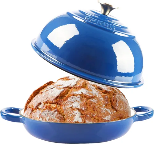 CUKOR Olla Holandesa de 7QT con Tapa, Olla Holandesa de Hierro Fundido Esmaltado para Hornear Pan, Olla para Pan Antiadherente para Horno/Estufa