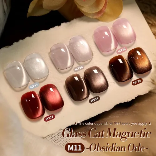 Miniatura 9 de Born Pretty - Esmalte de uñas en gel magnético Cat, set de esmalte de uñas de gel brillante retro magnético de 6 colores, kit de esmalte de uñas Oda