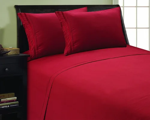 Miniatura 10 de Elegant Comfort 1800 Premier Chain Design - Juego de sábanas de 4 piezas, lujoso, sedoso, suave, resistente a las arrugas y a la decoloración