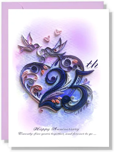 Tarjeta de Felicitación de Aniversario de Amor | Tarjeta 3D de Quilling Hecha a Mano para Amor Amigo Mamá Cumpleaños Aniversario | Tarjeta Postal de