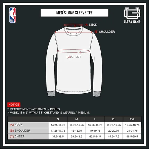 Miniatura 9 de Ultra Game Camiseta deportiva de manga larga oficial de la NBA para hombre, de secado rápido