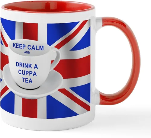 Miniatura 33 de CafePress Born American, British By Hea Taza de café de cerámica de 11 oz (11.0 fl oz)