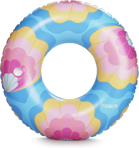 Miniatura 8 de FUNBOY Flotador tubular inflable tamaño gigante con diseño de conchas de sirena, estilo dona, flotador de piscina de lujo para fiestas de verano