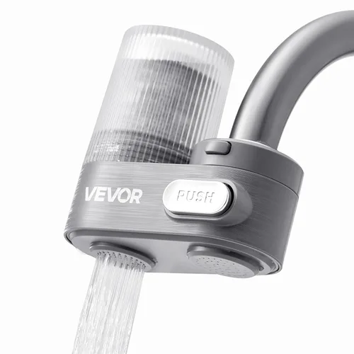 Miniatura 14 de VEVOR Filtro de agua de montaje en grifo, purificador de agua horizontal para grifo de fregadero, filtro de fibra de carbono certificado NSF, Blanco