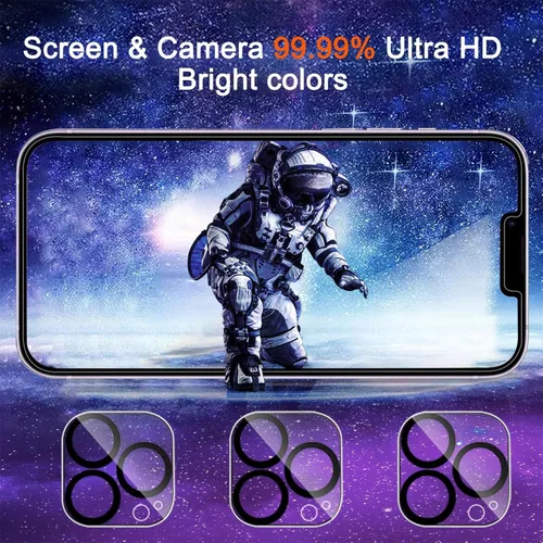 Miniatura 3 de IMBZBK Paquete de 3 protectores de pantalla para iPhone 13 Pro Max con 3 protectores de lente de cámara de vidrio templado Accesorios Protector