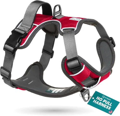 Miniatura 10 de Arnés para perro de aventura Embark, arnés para perro sin tirones con ribete reflectante para perros grandes - Nylon de grado militar, clip frontal