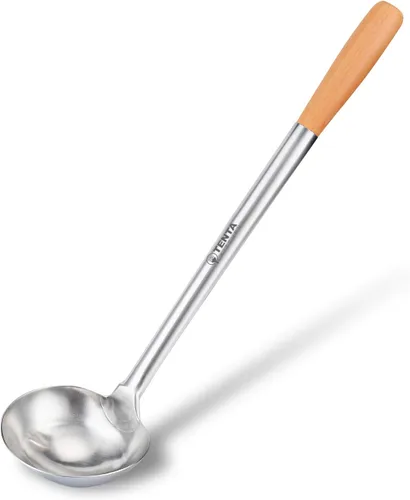 Miniatura 8 de Tenta Kitchen Cuchara profesional grande de acero inoxidable para servir – Cucharón de salsa para sopa para comedor escolar, cocina de hotel