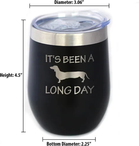 Miniatura 6 de Custom Been a Long Day - Vaso de vino personalizado con tapa deslizante - Taza aislada de acero inoxidable sin tallo, bonita taza divertida