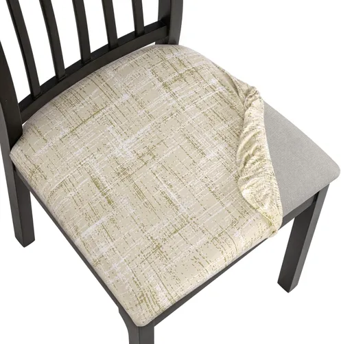 Miniatura 15 de SearchI Fundas de Asiento para Sillas de Comedor Elásticas con Estampado Juego de 6 Fundas de Asiento de Silla, Protector de Cojín de Silla Tapizada