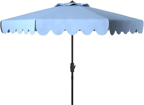 Miniatura 2 de Safavieh PAT8010A Collection Venice - Paraguas con botón inclinable para exteriores, con manivela de 9 pies, color azul marino y blanco