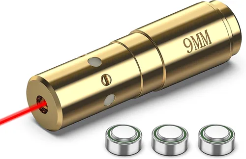 Miniatura 10 de EZshoot Bore Sight Láser 9mm/ 223 5.56mm/ 30-06/25-06/270 /300BLK 7.62x35mm/ 6.5CM/ 12 Calibre de Calibre Rojo Láser Boresighter con Baterías Extras