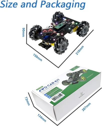Miniatura 8 de Freenove Mecanum Wheel - Kit de coche para Raspberry Pi Pico (incluido) (compatible con Arduino IDE), expresiones de matriz de puntos, prevención