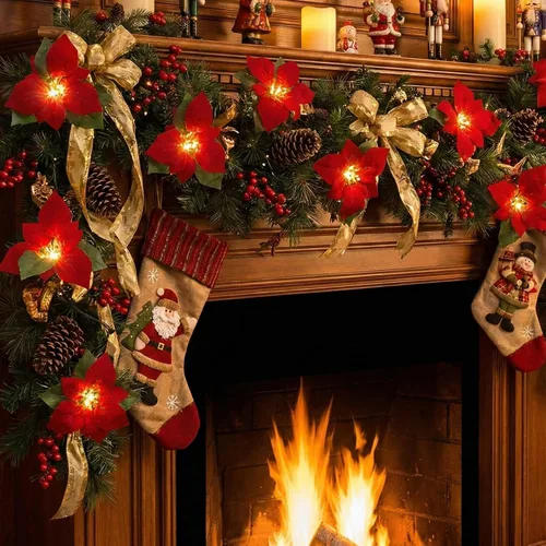Miniatura 14 de Guirnalda de 10 luces LED de color rojo, blanco y azul para exteriores, 8.5 pies, luces decorativas para el 4 de julio, impermeables, conectables