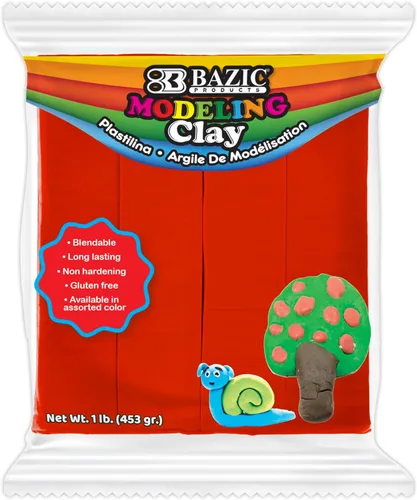 Miniatura 13 de BAZIC Products Arcilla para modelar, color negro, 1 libra, masa de modelado, manualidades, regalo no tóxico para artistas, a granel para aula
