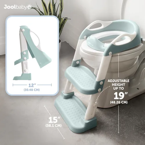 Miniatura 2 de Jool Baby Asiento de Entrenamiento para Ir al Baño con Escalera de 2 Escalones para Niños Pequeños - Protector contra Salpicaduras, Altura Ajustable