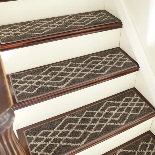 Miniatura 10 de COSY HOMEER Pisadas de Escalera Suaves Antideslizantes Alfombra 28inX9in Corredores de Escalera para Interiores para Escalones de Madera, Alfombras