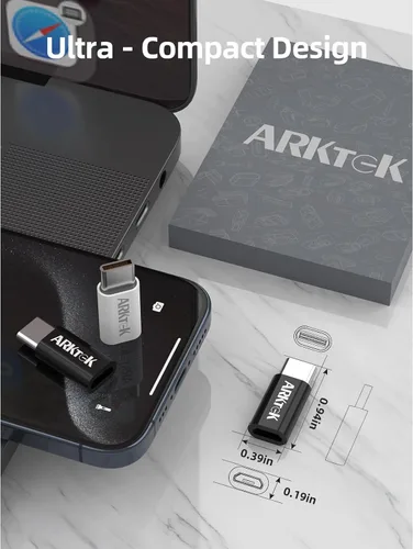 Miniatura 6 de ARKTEK Paquete de 4 adaptadores USB-C macho micro USB hembra tipo C, adaptador de transferencia de datos rápida y carga universal compatible