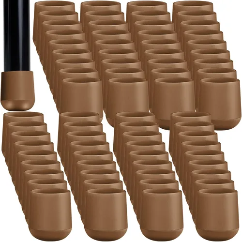 Miniatura 20 de Jetec 12 Pcs 1 Inch Folding Chair Leg Caps Heavy-Duty Plastic Chair End Caps Non-marring Furniture Glides Round Hardwood Floor Protectors (Brown,1in)
