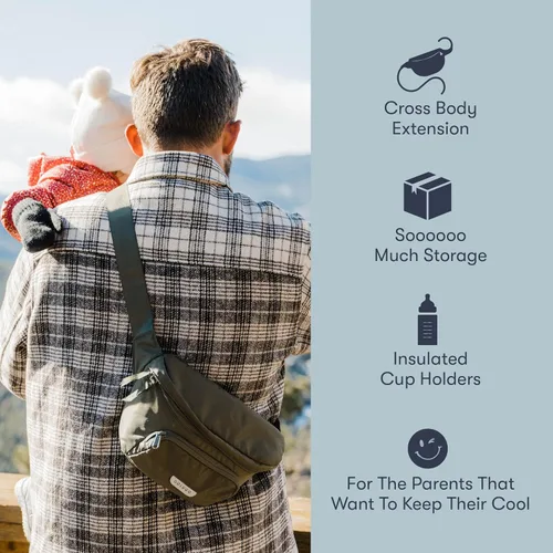 Miniatura 3 de Colugo Organizador de cochecito On-The-Go con cremallera, organizador con soporte para tazas, accesorios de cochecito para padres especialmente
