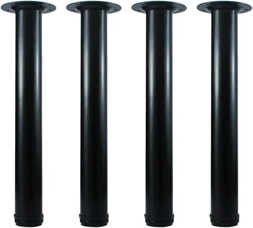 Miniatura 8 de QLLY Juego de 4 patas de muebles de metal ajustables de 6 pulgadas, pierna de repuesto para sofá, sillón, silla otomana y gabinete, en negro