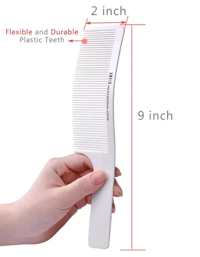 Miniatura 3 de PERFEHAIR Peine curvo del cortapelos del peluquero, peine del corte del pelo del top plano para los hombres -blanco