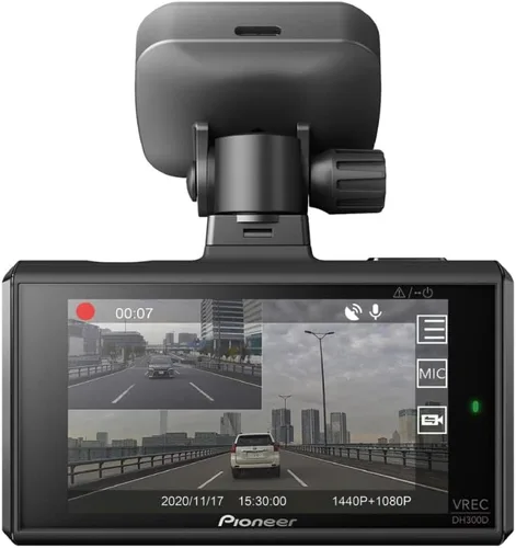 Miniatura 2 de Pioneer VREC-DH300D Sistema de cámara de tablero de doble grabación de 2 canales 1440p WQHD (Quad HD ancho) con pantalla LCD de 3 pulgadas