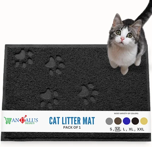 Miniatura 11 de Andalus Tapete Pequeño para Arena de Gatos, Paquete de 1 - Impermeable, Antideslizante y Fácil de Limpiar, Tapete para Caja de Arena de Gatos