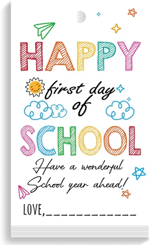 Miniatura 17 de Etiquetas divertidas para bolsas de regalo de regreso a clases, divertidas etiquetas de regalo para el primer día de escuela, etiquetas de regalo