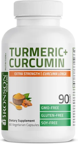 Miniatura 3 de Bronson Curcumina de cúrcuma extra fuerte, antioxidante, apoyo articular y digestión con BioPerine, sin OMG, 90 cápsulas vegetarianas