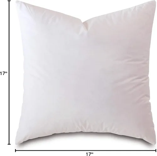 Miniatura 8 de Almohada cuadrada de 17 x 17 pulgadas, hipoalergénica, de lujo, 100% de plumas pequeñas, funda de algodón 100% batista, nunca envasada al vacío, sin