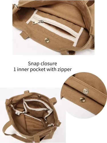 Miniatura 4 de Jeelow Bolso bandolera de lona resistente para hombre y mujer