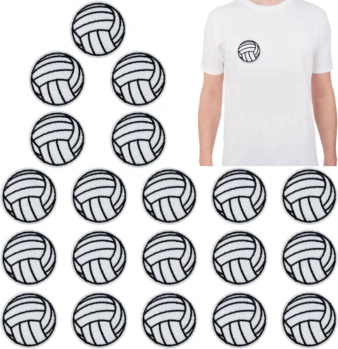 20 parches bordados de voleibol para planchar y coser, parches para ropa, jeans, chaqueta, sombrero, vestido, accesorios de bricolaje