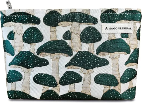 Miniatura 42 de STARDW Bolsa de maquillaje estética floral para mujeres y niñas, bolsa de aseo de viaje con cremallera de gran capacidad, bolsa organizadora