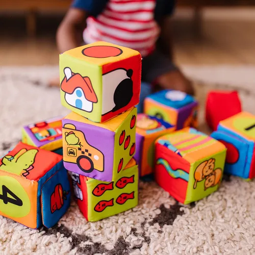 Miniatura 9 de Melissa & Doug K 's Juego de bloques blandos para combinar y construir para niños