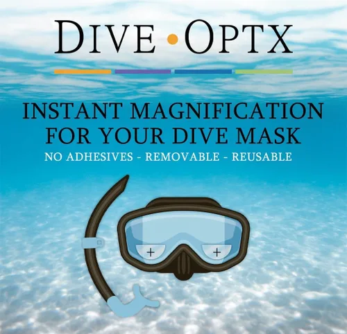 Miniatura 4 de Calabria Hydrotac Dive OPTX 20/20 - Lentes bifocales adhesivas utilizadas para máscaras de buceo y gafas de buceo con aumento y pegatinas bifocales