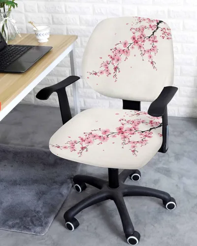Miniatura 3 de Hello Fall - Funda elástica para silla de oficina, funda de asiento para silla de computadora, funda para respaldo, hongos de Acción de Gracias