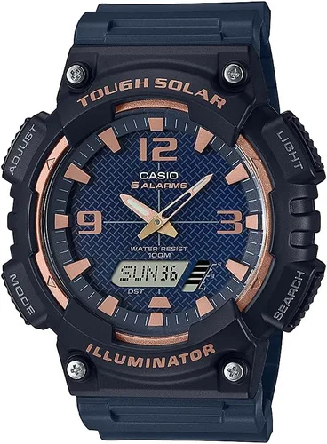 Miniatura 3 de Casio AQS800W Series Analog Digital Watch 100M WR Solar Powered 1/100 SEC Stop Watch 6-Language Day of The Week Indicator Countdown