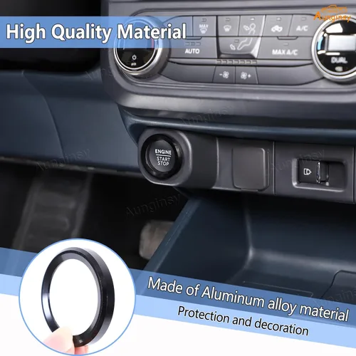 Miniatura 4 de Aunginsy Cubierta de anillo para decoración de arranque de motor de automóvil compatible con Ford Maverick 2022 2023 2024 de aluminio para botón