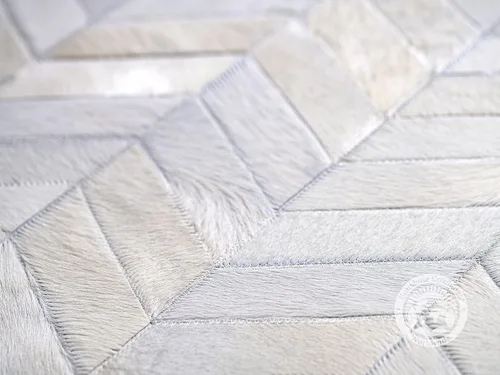 Miniatura 3 de Sunshine Cowhides Alfombra de piel de vaca 100% auténtica, diseño de cheurón, alfombra moderna de piel de animal para sala de estar, oficina
