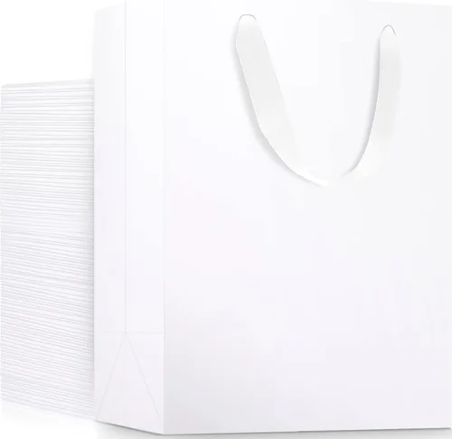 Miniatura 40 de EUSOAR Bolsas de compras y mercancías, tamaño mediano, 25 piezas de 7.8 x 3.9 x 11 pulgadas, bolsas de regalo reciclables de papel kraft marrón