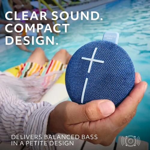 Miniatura 5 de Ultimate Ears MINIROLL Altavoz Bluetooth ultra portátil impermeable, graves grandes, IP67 a prueba de polvo, rango de 131 pies, azul suave